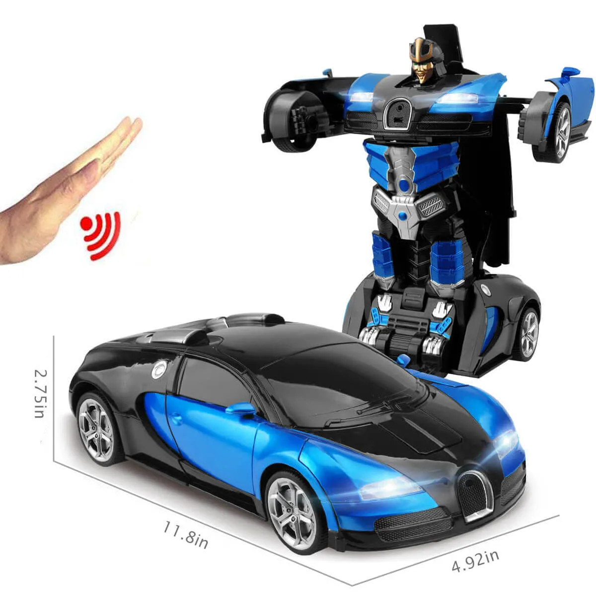 1:14 Remote Control Transformer Robot Car Toys Gesture Sensing RC Car Transforming with Sounds, LED Lights