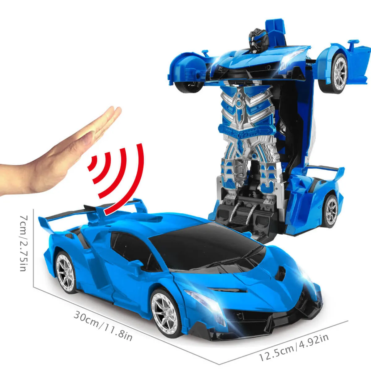 1:14 Remote Control Transformer Robot Car Toys Gesture Sensing RC Car Transforming with Sounds, LED Lights