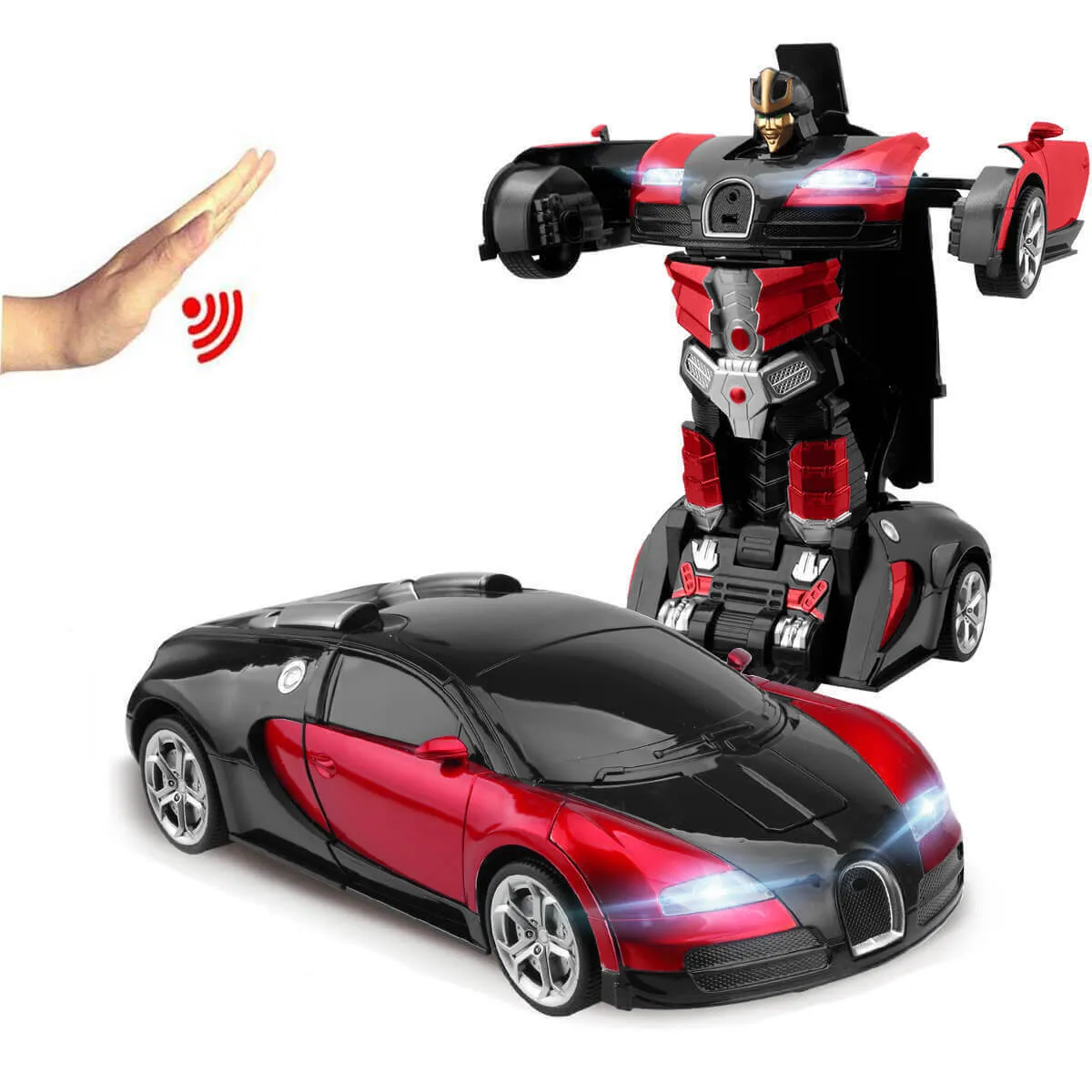 1:14 Remote Control Transformer Robot Car Toys Gesture Sensing RC Car Transforming with Sounds, LED Lights