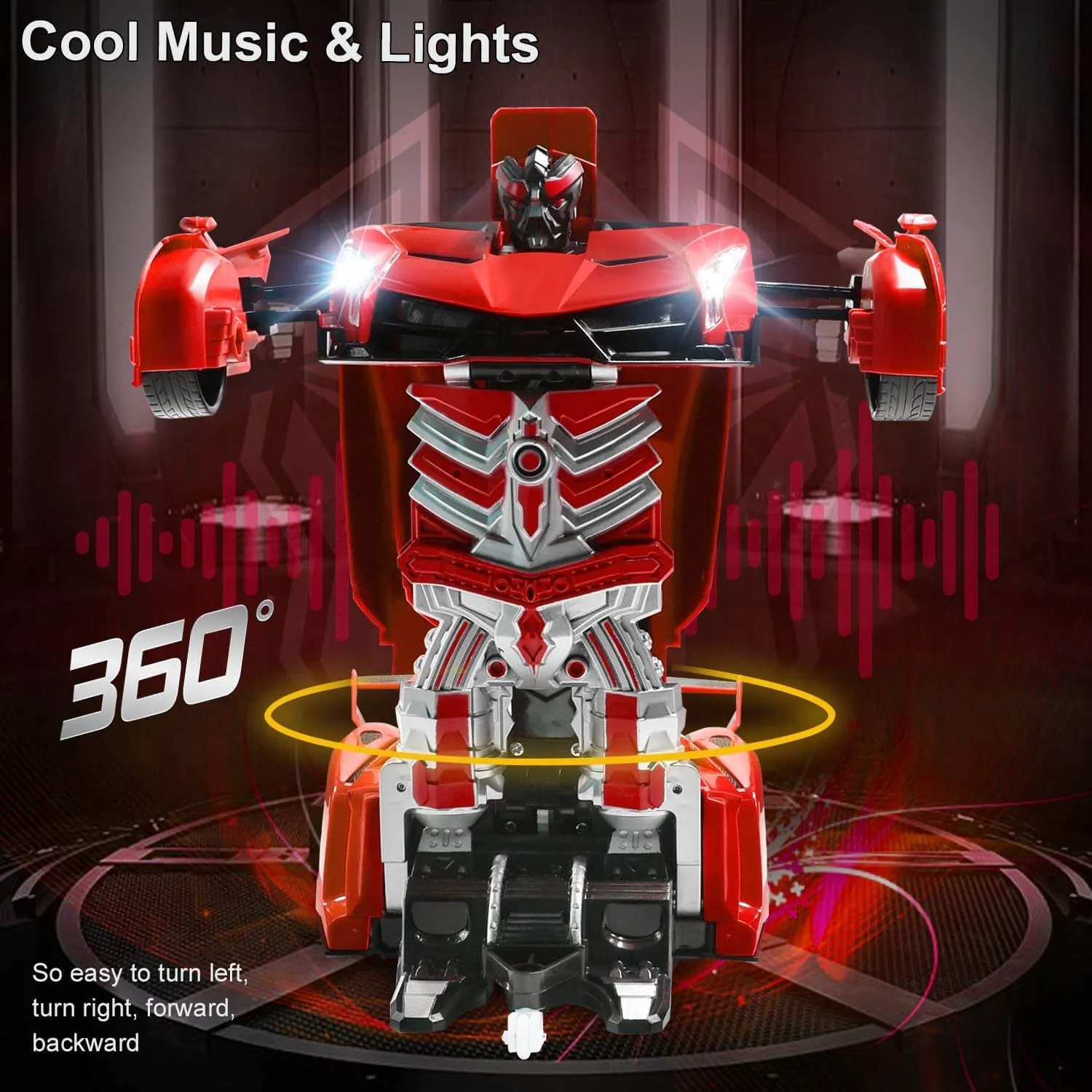 1:14 Remote Control Transformer Robot Car Toys Gesture Sensing RC Car Transforming with Sounds, LED Lights