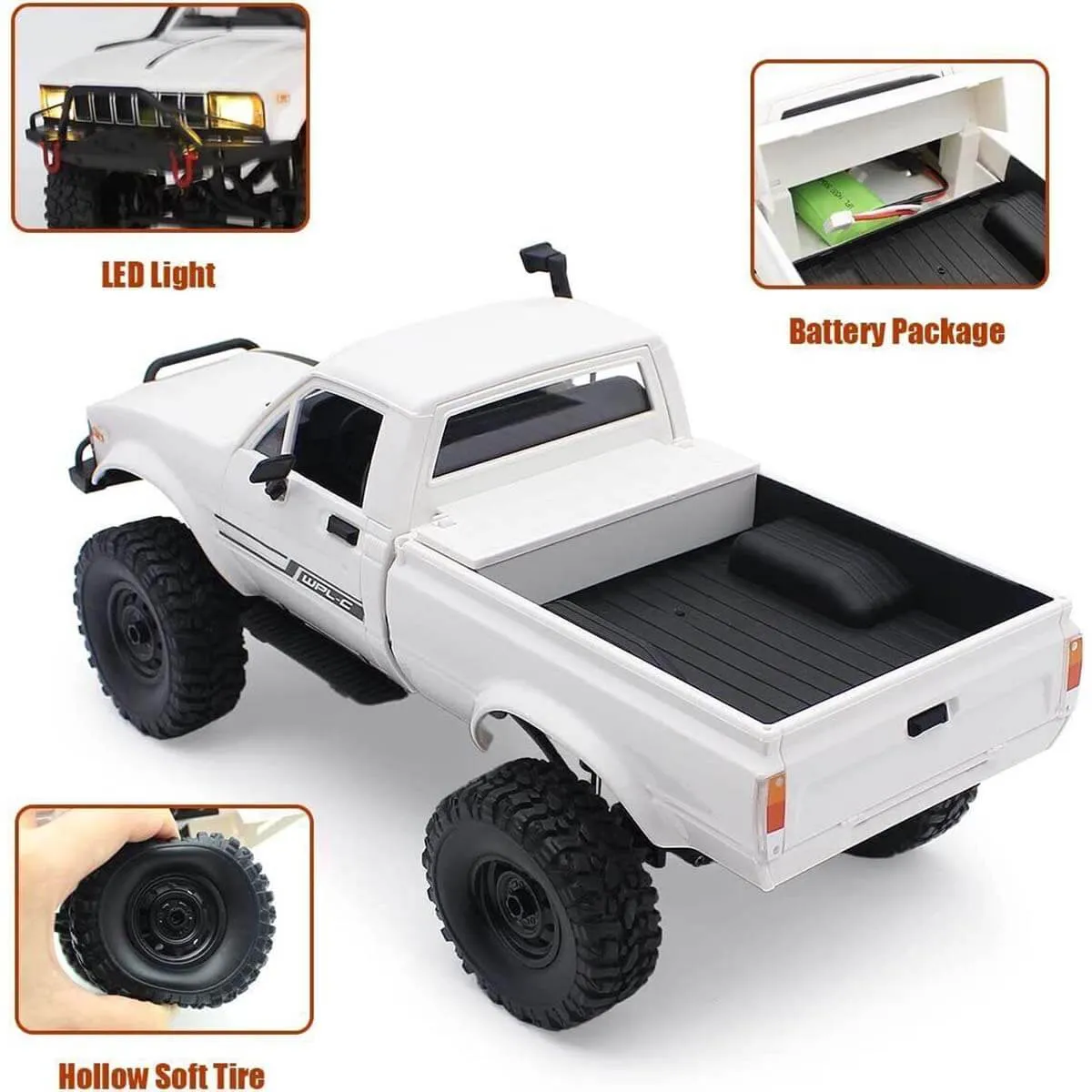 1:16 RC Car 2.4G 4WD Rock Crawler Buggy C24-1 Climbing Truck With LED Light