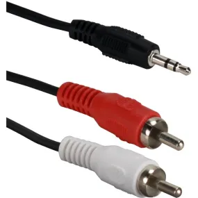 12Ft 3.5Mm Mini-Stereo Male To,Dual-Rca Male Speaker Cable