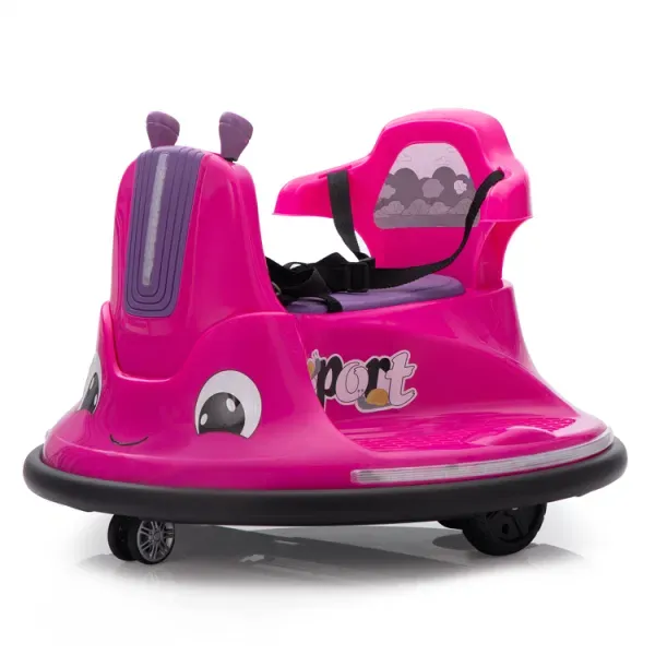 12V Kids Electric Bumper Car Remote Control Snail-Shaped Car Ride On Car with LED Lights Music