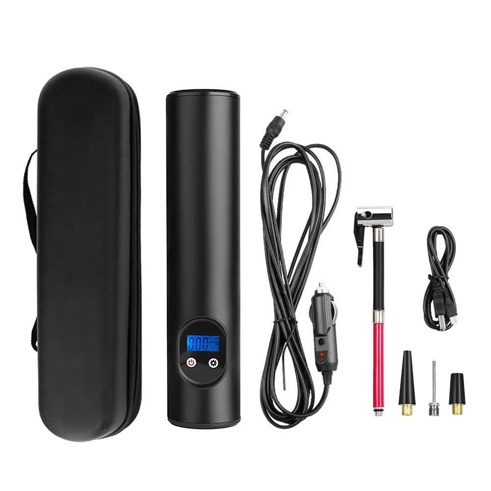 150PSI Smart Bike Electric Pump Auto Off Bicycle Tire Pump Rechargeable Emergency Tyre Pump Flashlight with Car Charger