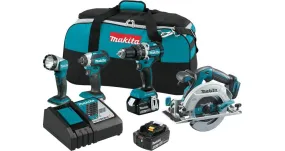 2021 Makita 18V LXT® Lithium-Ion Brushless Cordless 4-Pc. Combo Kit (5.0Ah) (XT446T)