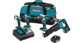 2021 Makita 18V LXT® Lithium-Ion Brushless Cordless 4-Pc. Combo Kit (5.0Ah) (XT450T)