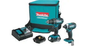 2021 Makita 18V LXT® Lithium-Ion Compact Cordless 2-Pc. Combo Kit (2.0Ah) (CT225R)