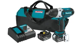 2021 Makita 18V LXT® Lithium-Ion Cordless 1/2" Sq. Drive Impact Wrench Kit (5.0Ah) (XWT04TX)