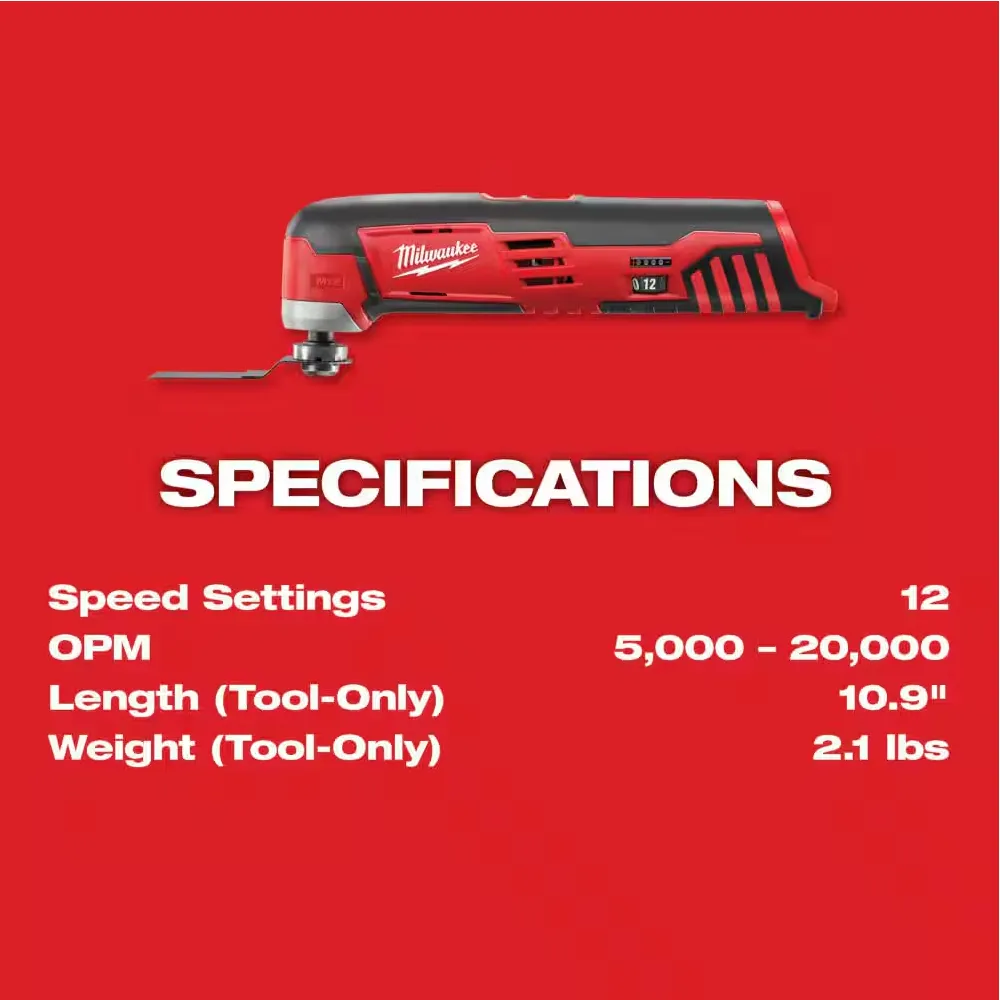 2426-20 Milwaukee M12 Oscillating Multi Tool (Tool Only)