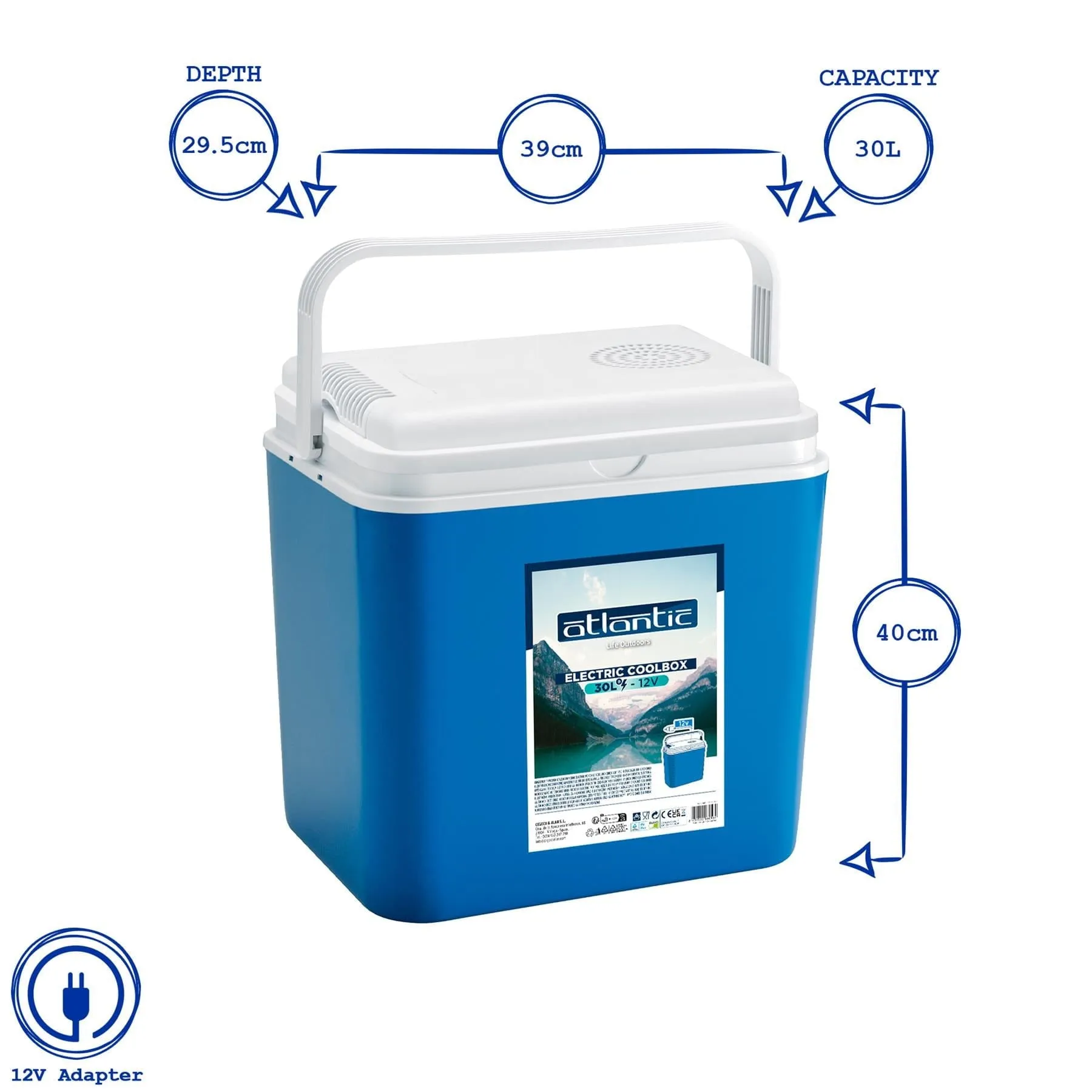 30L 12V Electric Cool Box - By Atlantic