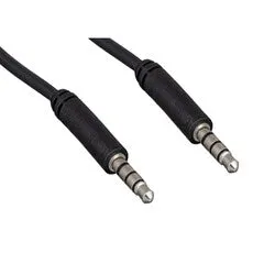 3.5mm Stereo Male / 3.5mm Stereo Male, TRRS Mic Cable, 3 ft