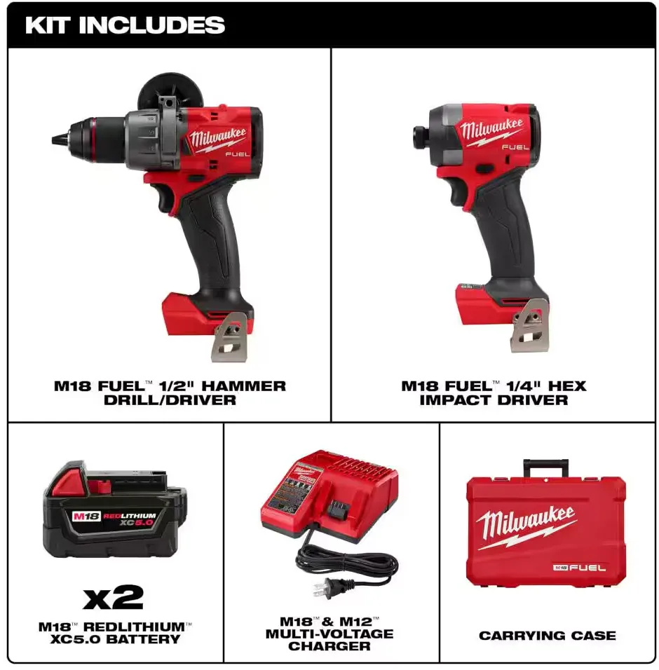 3697-22 Milwaukee M18 Fuel 2 Tool Combo Kit