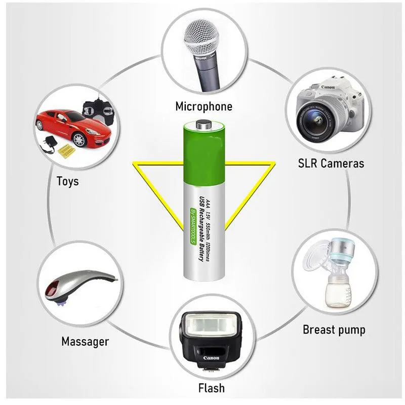 4Pcs Micro Usb Rechargeable 1.2V Aaa Batteries Aa-69