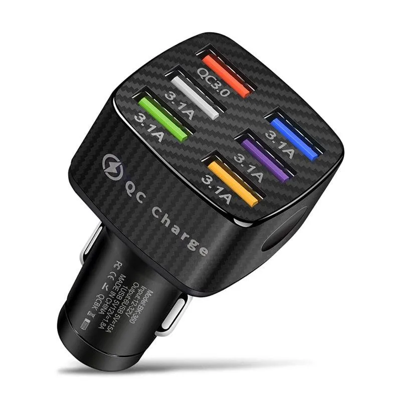 6 USB Multi-function QC3.0 15A Car Fast Charger