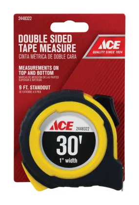 Ace 30 ft. L X 1 in. W Double Sided Tape Measure 1 pk