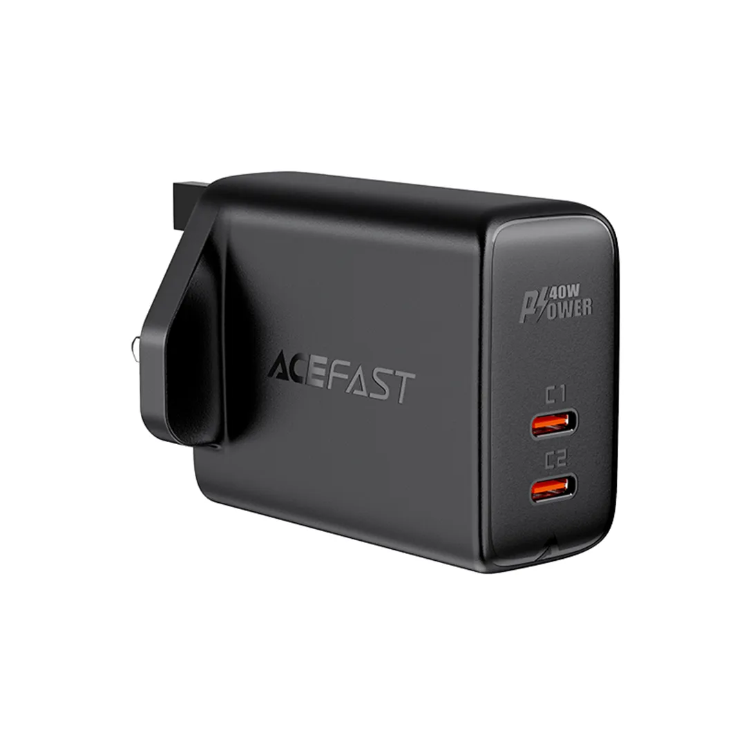 AceFast 40W Dual USB-C Charger (UK Black)