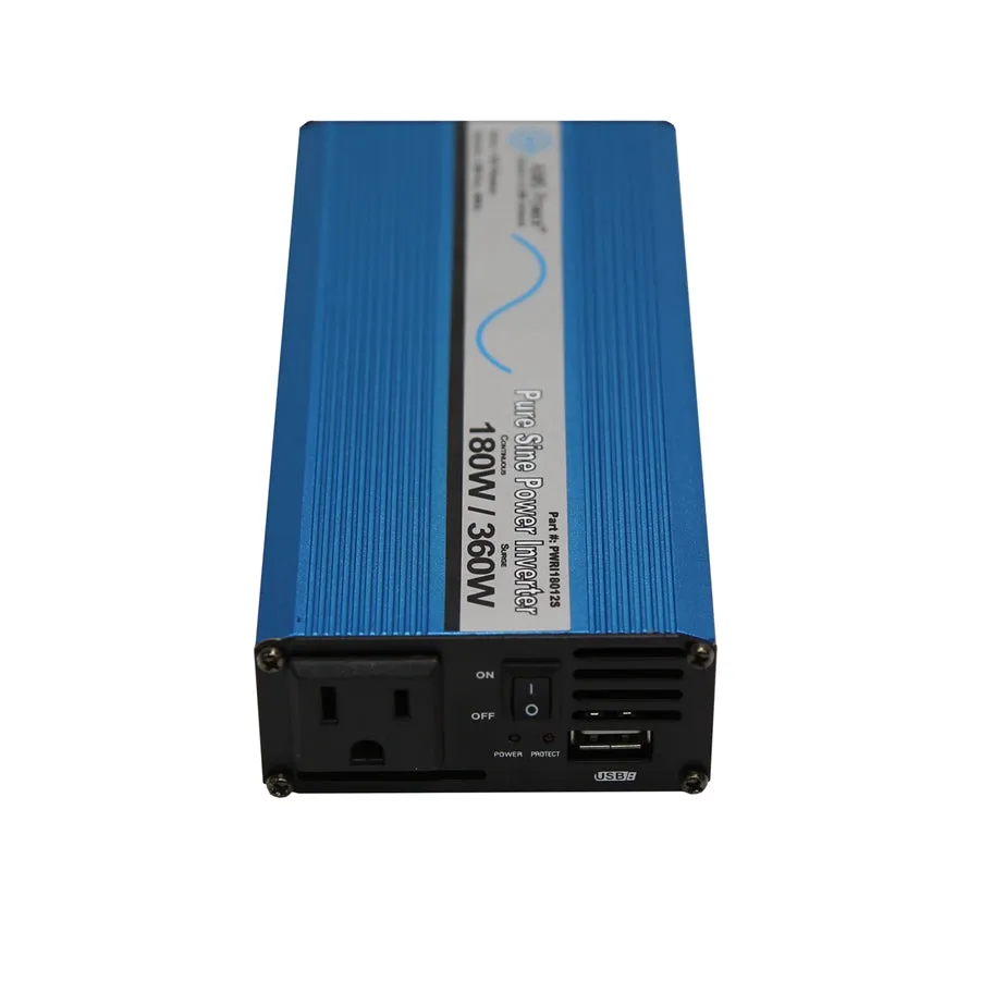 AIMS Power 180 Watt Pure Sine Power Inverter with USB Port