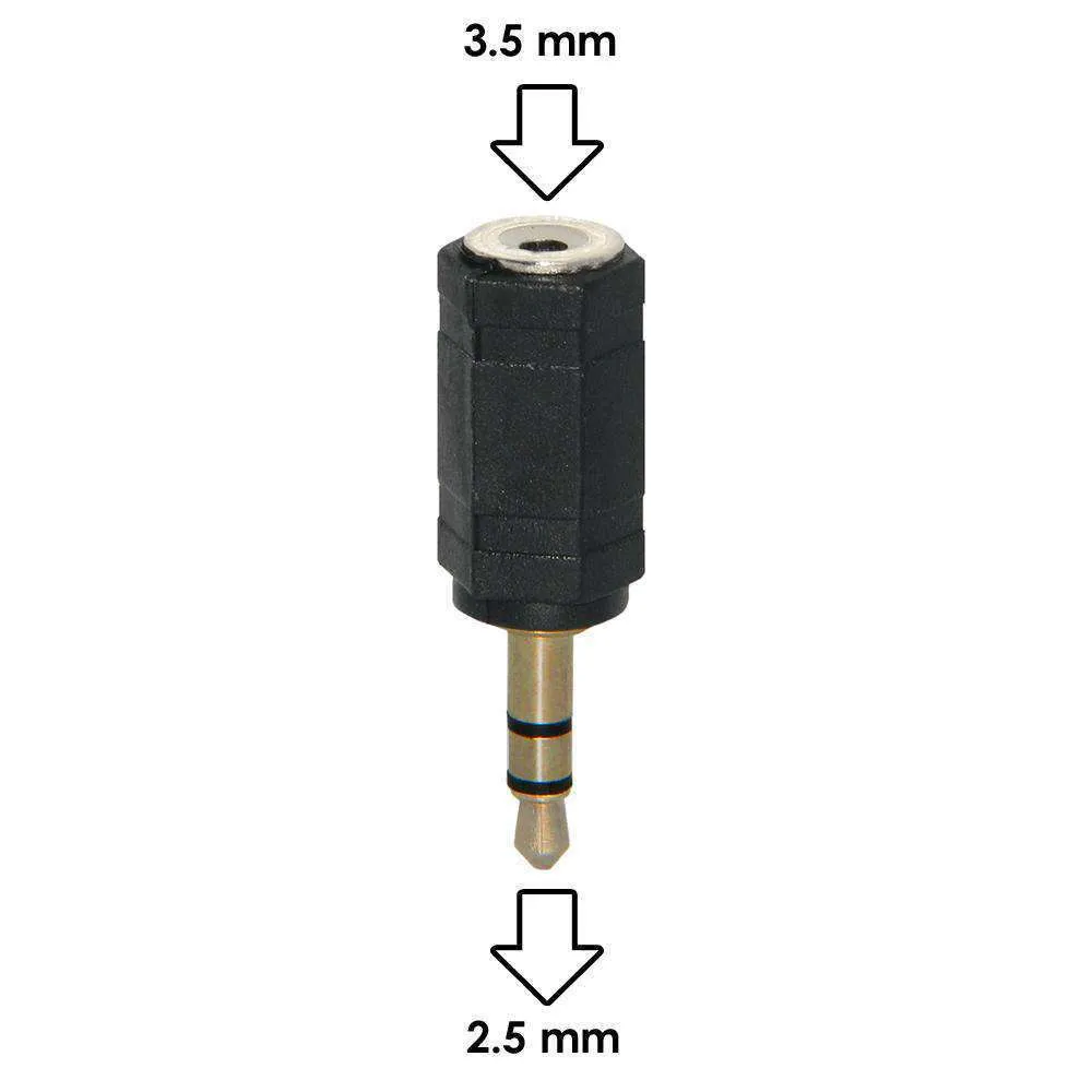 AMZER 3.5mm Female to 2.5mm Male Adapter - Black