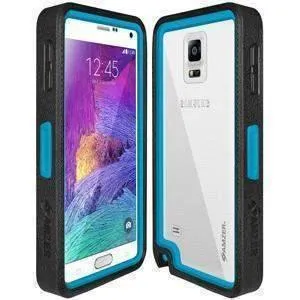 Amzer CRUSTA Rugged Case Black on Blue Shell Tempered Glass with Holster