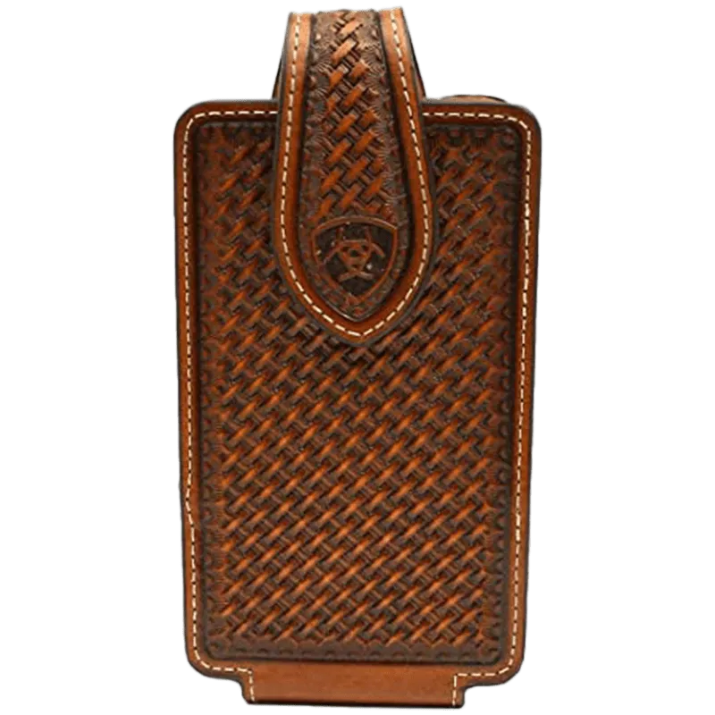 Ariat M&F Leather Basketweave Small Phone Case