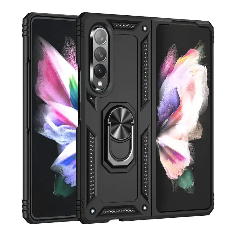 Armor Magnetic Folding Ultra Thin Bumper Phone Case With Holder For Samsung Galaxy Z Fold