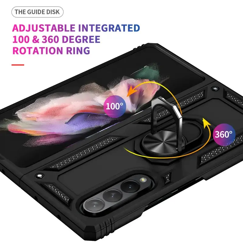 Armor Magnetic Folding Ultra Thin Bumper Phone Case With Holder For Samsung Galaxy Z Fold