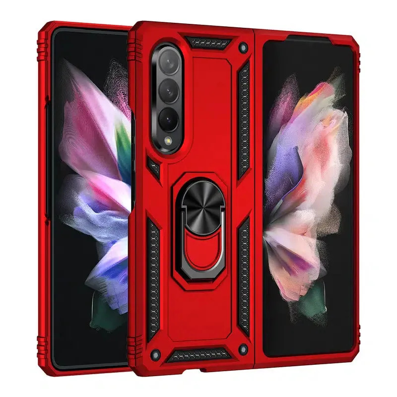 Armor Magnetic Folding Ultra Thin Bumper Phone Case With Holder For Samsung Galaxy Z Fold