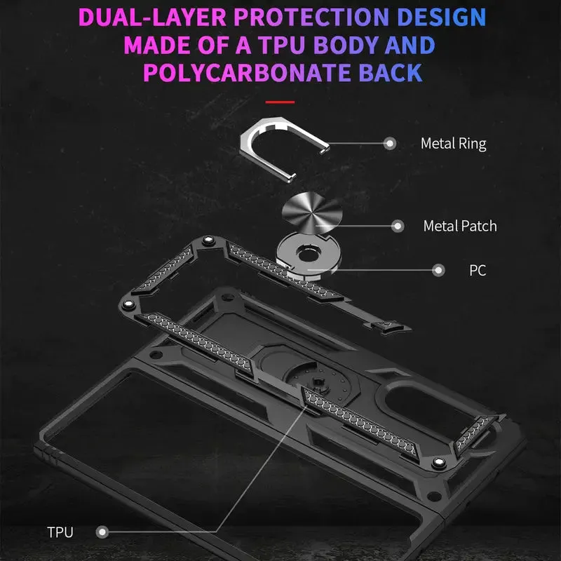 Armor Magnetic Folding Ultra Thin Bumper Phone Case With Holder For Samsung Galaxy Z Fold