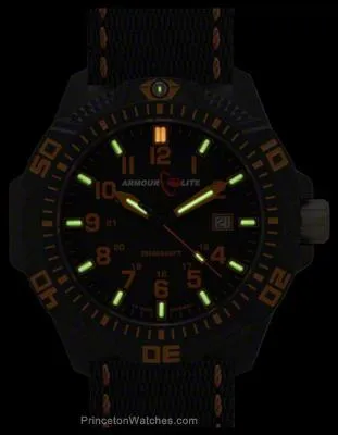 ArmourLite Caliber Series - Orange Accents - Nylon Strap - Tritium - Date - 200m