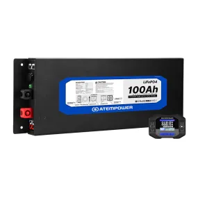 Atem Power 12V 100Ah Slimline Lithium Battery Built-in 40A DC-DC Charger