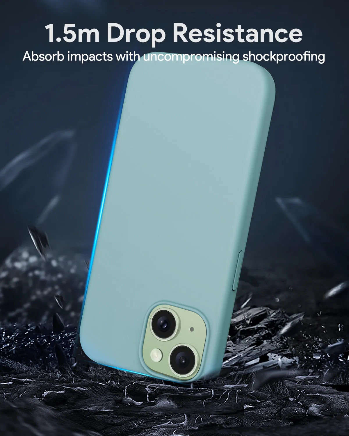 AUKEY Magnetic Hrd-Shell Phone Case  Midnight iPhone 15 Green