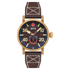 AVI-8 80th Anniversary Royal British Limited Edition Mens Carbon Brown AV-4108-RBL-05