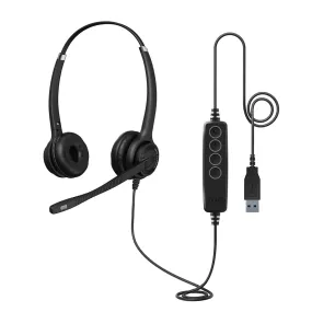 Axtel Elite Uc Stereo Usb-A/Usb-C Headset Wired Head-Band Office/Call Center Usb Type-A Black, Silver