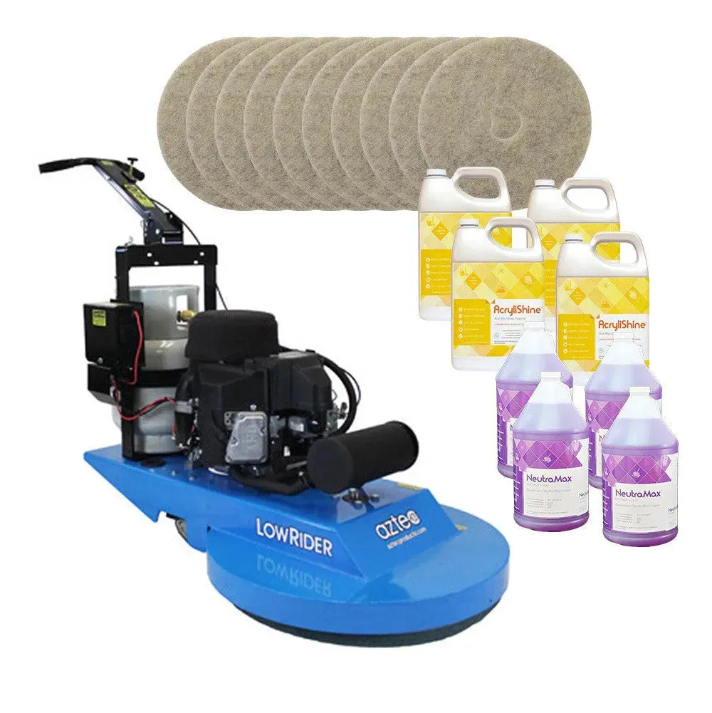 Aztec 27" LowRider High Speed Propane Burnisher (070-27-LR) Package w/ Pads & Chemicals