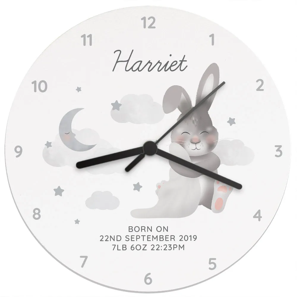 Baby Bunny - Personalised Wall Clock