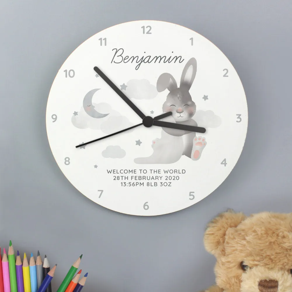 Baby Bunny - Personalised Wall Clock