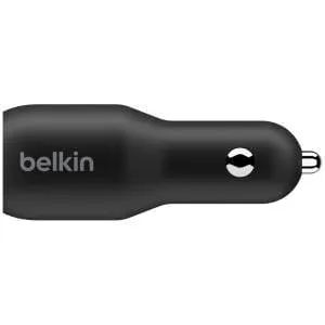 Belkin BoostCharge Dual USB-C Car Charger, 36W, 12V DC Input, 5V DC Output