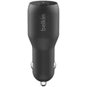 Belkin BoostCharge Dual USB-C Car Charger, 36W, 12V DC Input, 5V DC Output