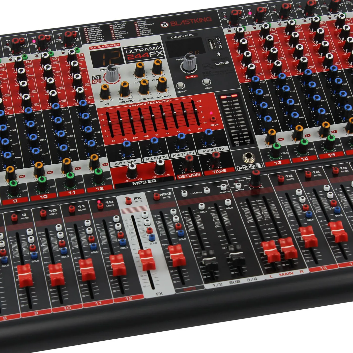 Blastking ULTRAMIX-244FX 24 Channel Analog Stereo Mixing Console