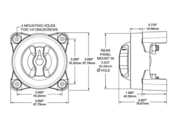 Blue Sea E Series Battery Switch - Dual Circuit Plus