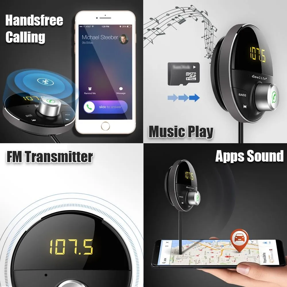 Bluetooth AUX Adapter in Car Handsfree Kit