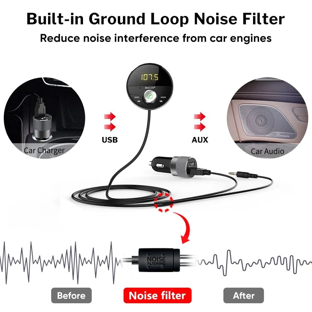 Bluetooth AUX Adapter in Car Handsfree Kit