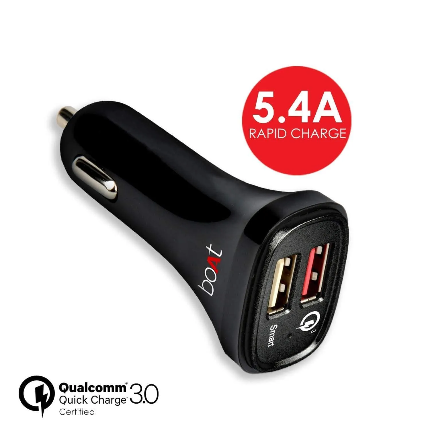 boAt Dual Port Rapid Car Charger with Quick Charge 3.0 Micro USB Cable