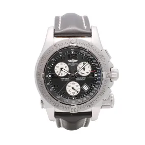 Breitling Emergency Mission Stainless Steel Black Leather Strap 45mm Quartz (Preowned)(SOLD AS IS)