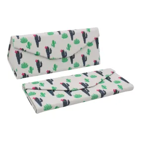 Cactus Print Glasses Case – Cute Succulent – Vegan Leather