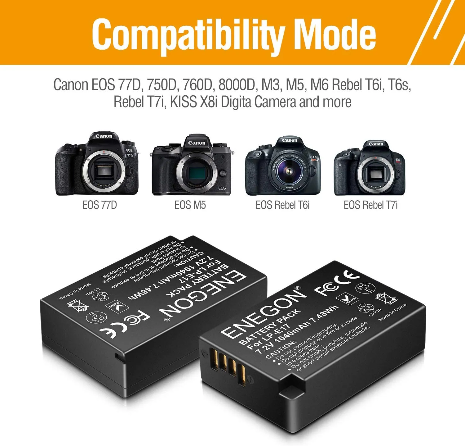 Camera Battery for Canon with Micro USB Dual Charger(2 Pack) 1040mAh