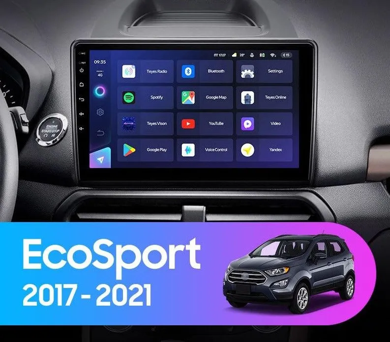 Car Dealz Elite 4G Data Model 10.2" Android 12.0 For Ford EcoSport Eco Sport 2017 - 2021 In Dash Plus OEM Fascia