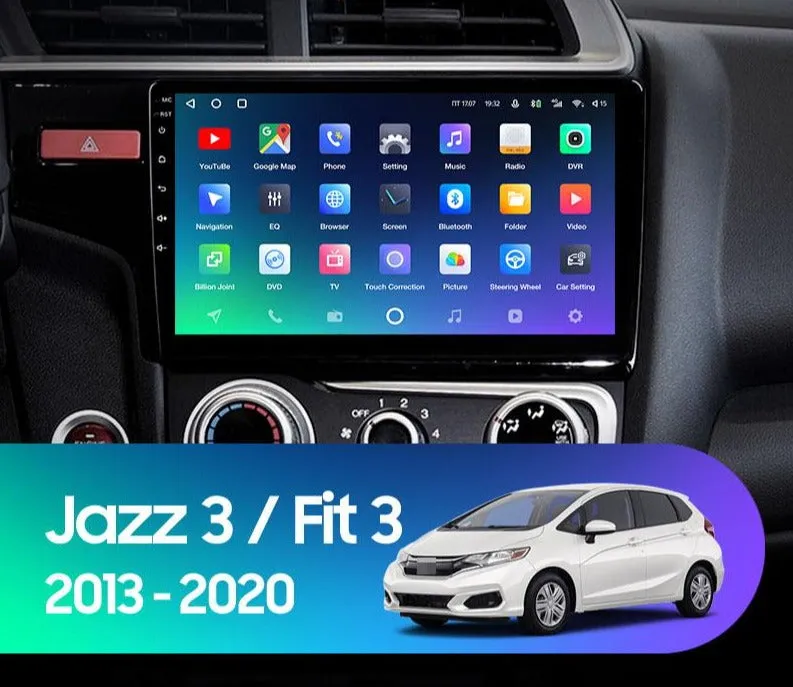 Car Dealz Premium Advanced 4G Data Model 10.2" Android 12.0 For Honda Jazz Fit 2013 - 2020 In Dash Plus OEM Fascia