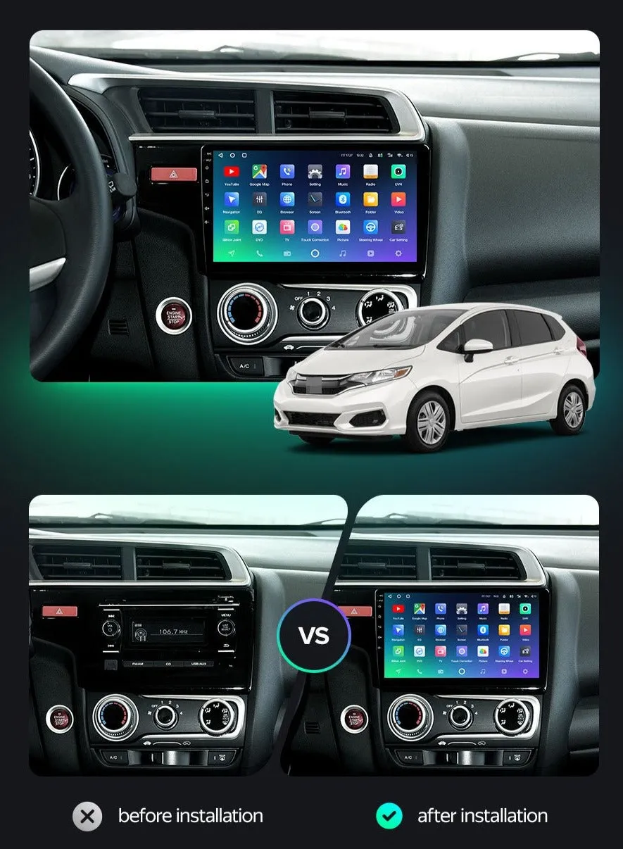 Car Dealz Premium Advanced 4G Data Model 10.2" Android 12.0 For Honda Jazz Fit 2013 - 2020 In Dash Plus OEM Fascia