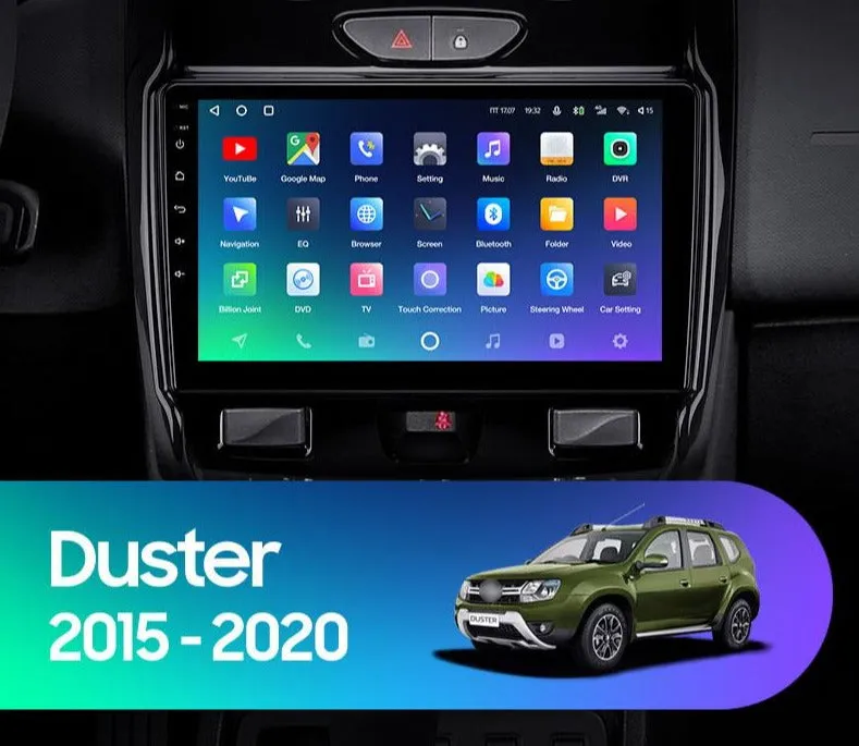 Car Dealz Premium Advanced 4G Data Model 10.2" Android 12.0 For Renault Duster 2015 - 2020 In Dash Plus OEM Fascia